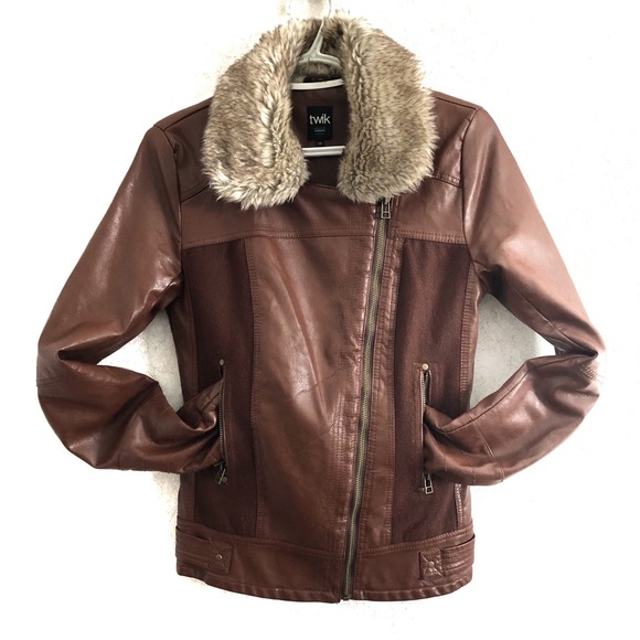 Twik Moto faux leather jacket. Size XS - Picture 1 of 7